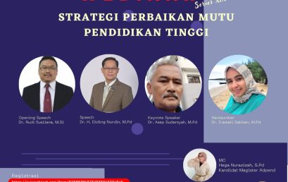 WEBINAR NASIONAL ADPEND SERIES XIX STRATEGI PERBAIKAN MUTU PENDIDIKAN TINGGI