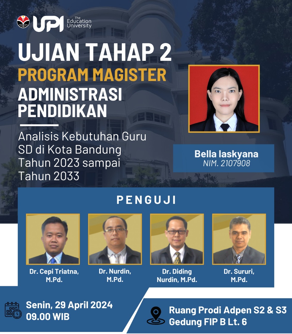 Ujian Tahap 2 Program Magister Pendidikan