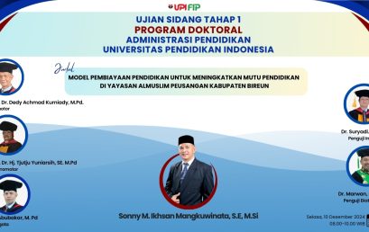 Ujian Tahap 1 Program Doktor Sonny Muhammad Ikhsan Mangkuwinata