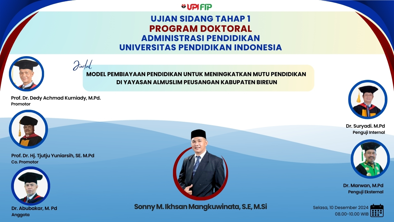 Ujian Tahap 1 Program Doktor Sonny Muhammad Ikhsan Mangkuwinata Ujian Tahap 1 Program Doktor Sonny Muhammad Ikhsan Mangkuwinata
